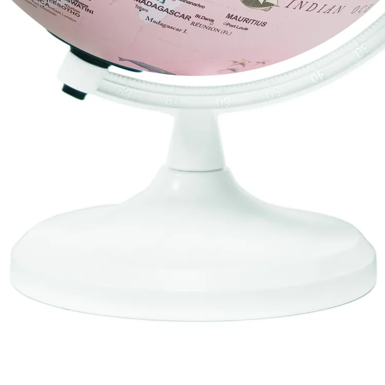 20cm (8") French Language "Gmini" Pink Cartoon Globe with Metal Base & Meridian detail view 3